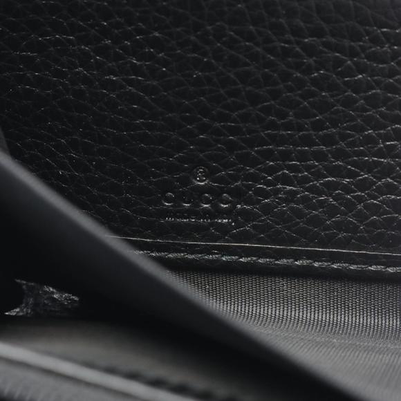 GUCCI GG Metal Round Long Wallet Leather Black - Picture 5 of 8